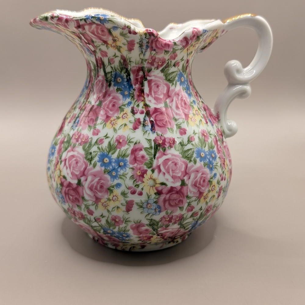 Royal Chintz Floral Ceramic Pitcher